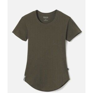 PAKA Women's Essential Tee, Organic Natural Fibers, Green, Moss, Olive, Medium